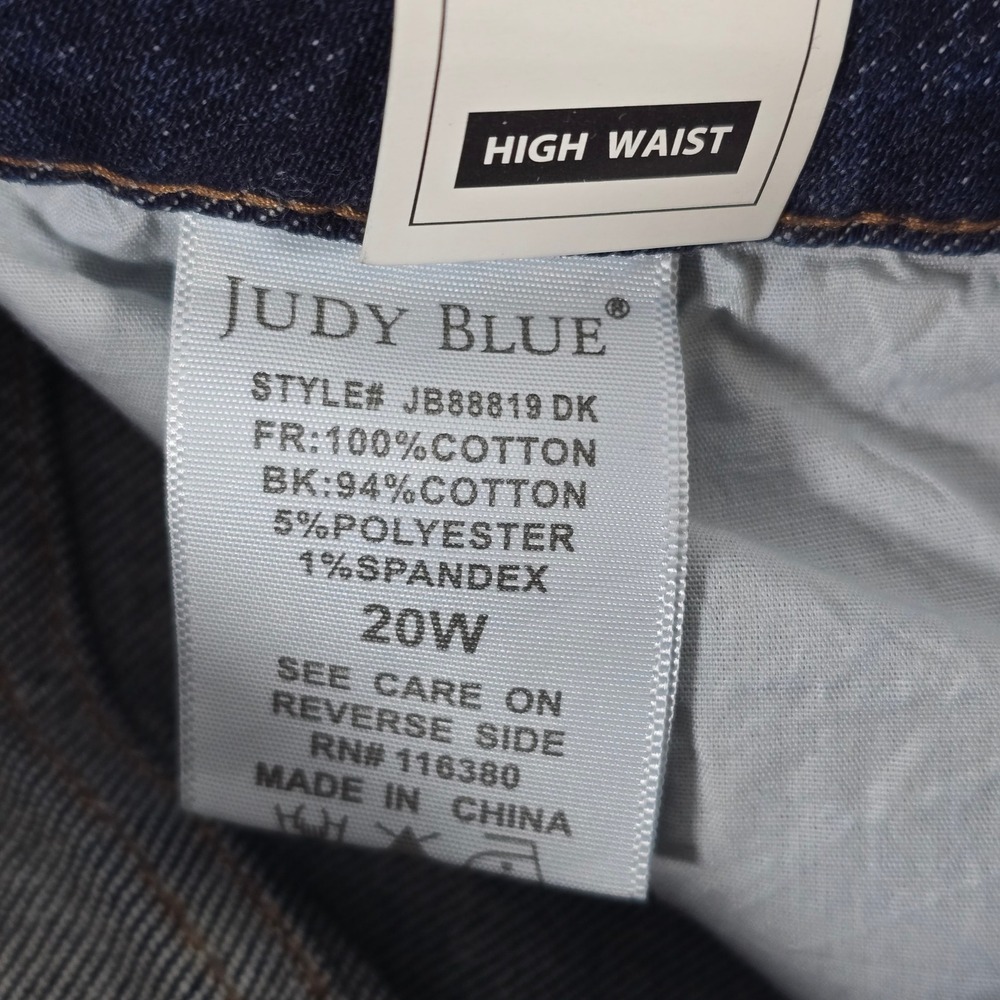 Judy Blue 20W Rigid Front Stretch Back Distressed Dark Wash Straight Leg Jeans‎ - Picture 9 of 10